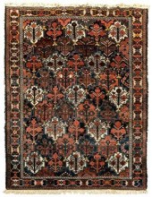 Baktiari rug, diagonal rows of