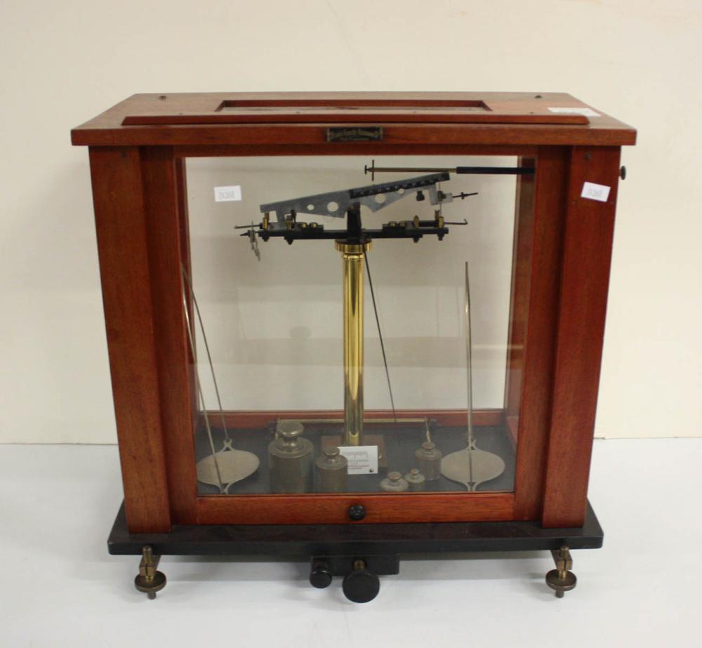 BALANCE SCALE AND THREE BRASS