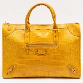 BALENCIAGA OCHRE CROCODILE MOT