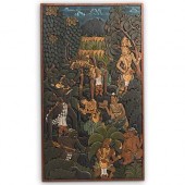 BALINESE CARVED WOOD AND POLYC