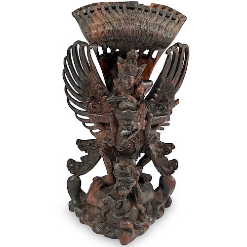 BALINESE CARVED WOOD SCULPTURE OF