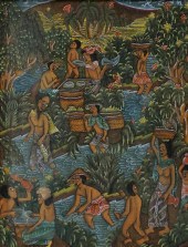 BALINESE PAINTING ON PAPER ON