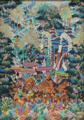 BALINESE SCHOOL, VILLAGE SCENE