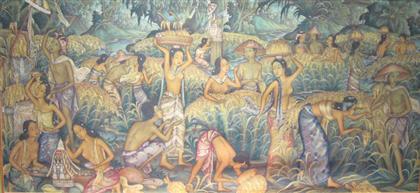 balinese school  Villagers going