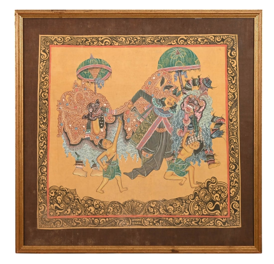 BALINESE THANGKA GAUCHE PAINTING