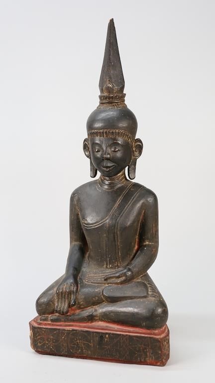 BALINESE WOOD CARVED BUDDHASeated