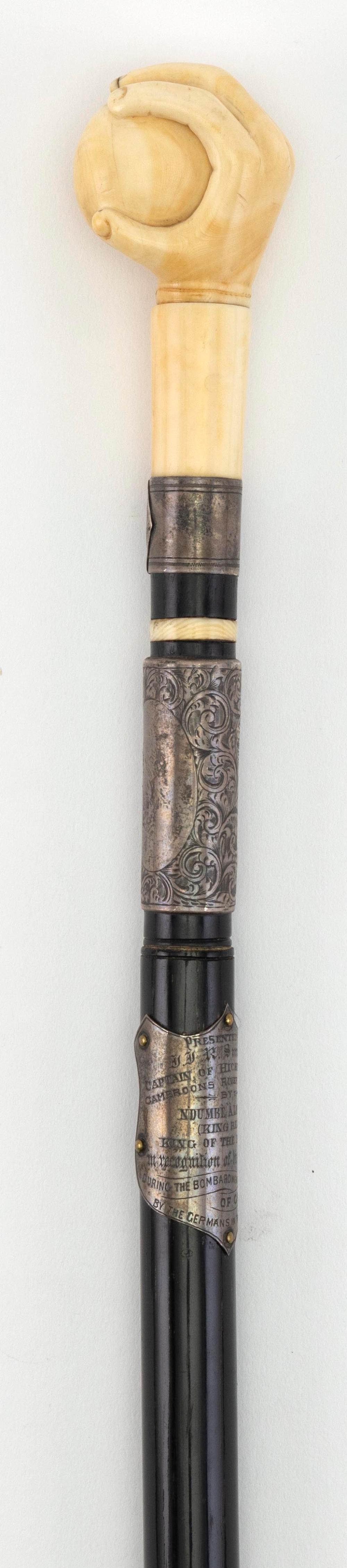 BALL-IN-HAND CANE 19TH CENTURY