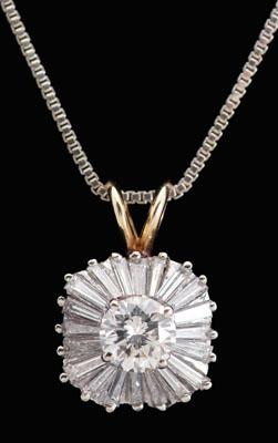 Ballerina style diamond pendant,