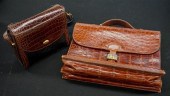BALLY ALLIGATOR TRIMMED LEATHE