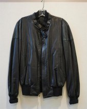BALLY BLACK LEATHER BOMBER JAC