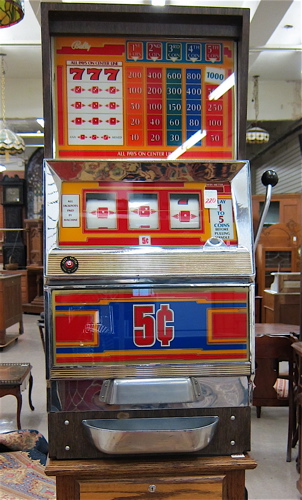 BALLY FIVE CENT SLOT MACHINE ON