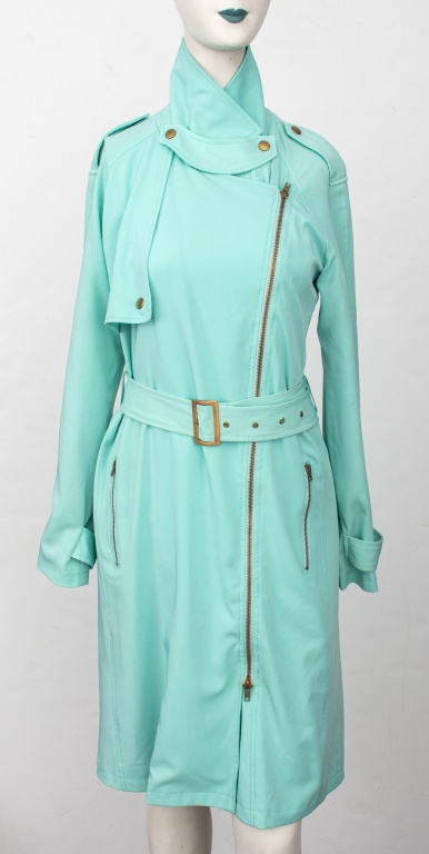 BALMAIN TURQUOISE BLUE TRENCH