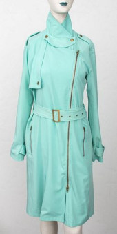 BALMAIN TURQUOISE BLUE TRENCH
