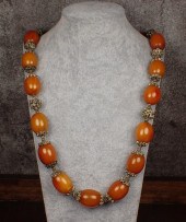 BALTIC AMBER AND FILIGREE BEAD