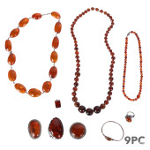 BALTIC AMBER NECKLACE PIN AND