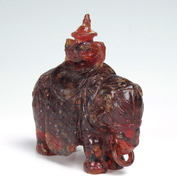 BALTIC SEA CARVED AMBER ELEPHANT: