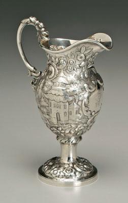 Baltimore repousse coin pitcher,