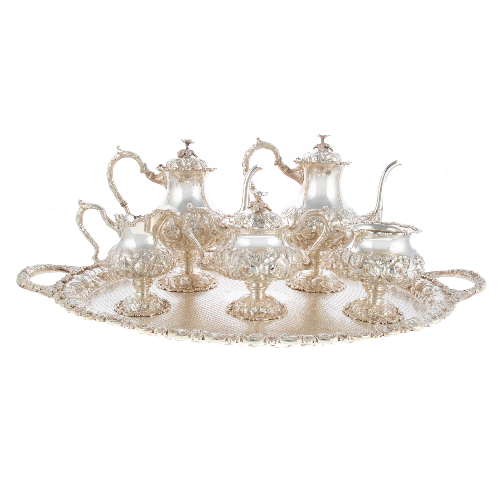 BALTIMORE STERLING REPOUSSE TEA &