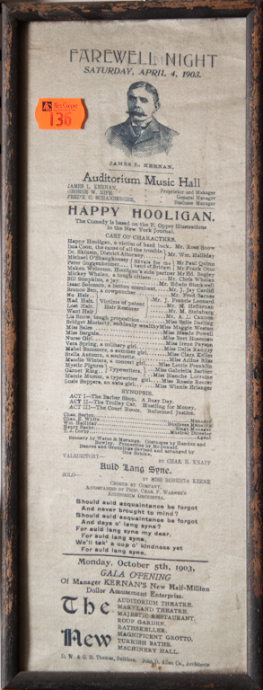 [Baltimore Theatre] Handbill for