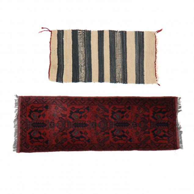 BALUCH AREA RUG AND NAVAJO MAT