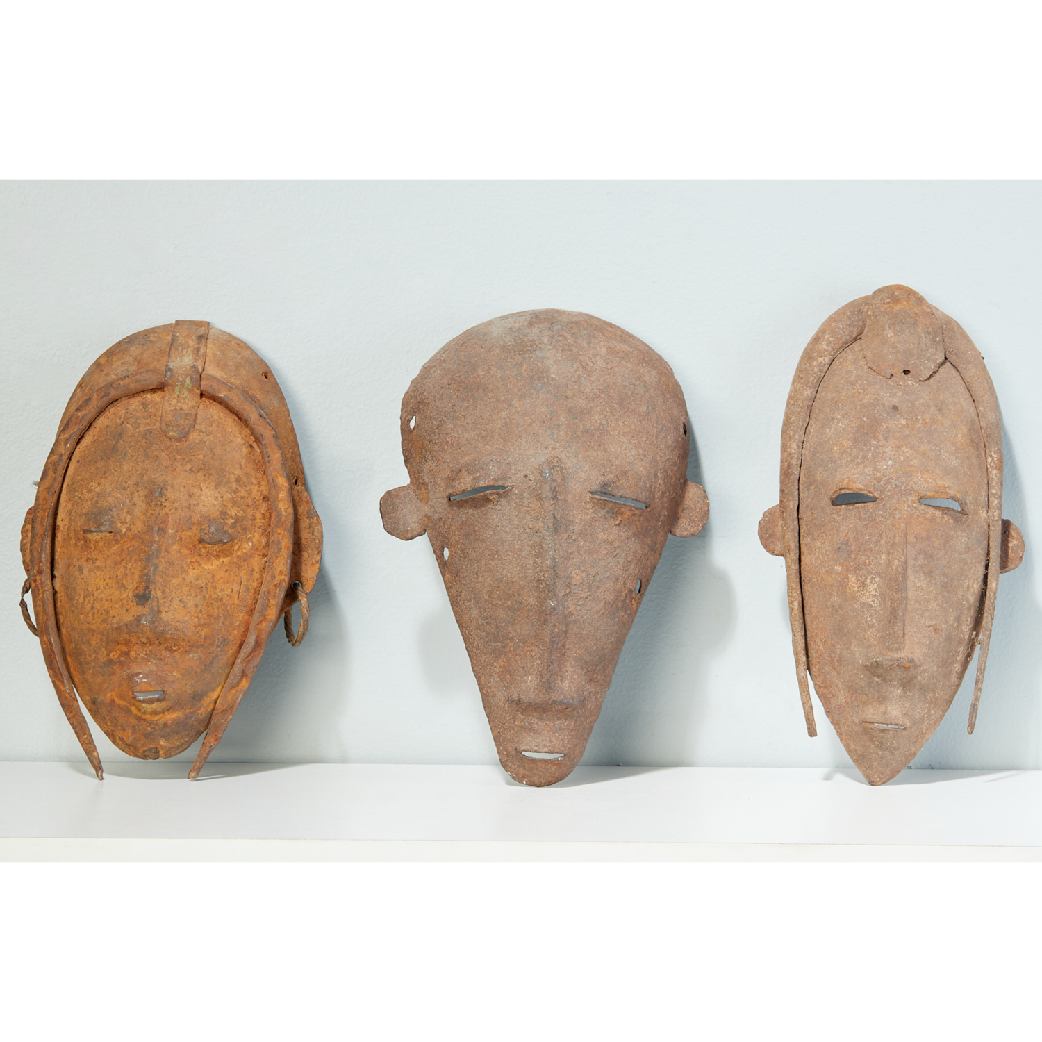 BAMANA PEOPLES, (3) IRON MASKS