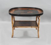 BAMBOO AND MARQUETRY LOW TABLE