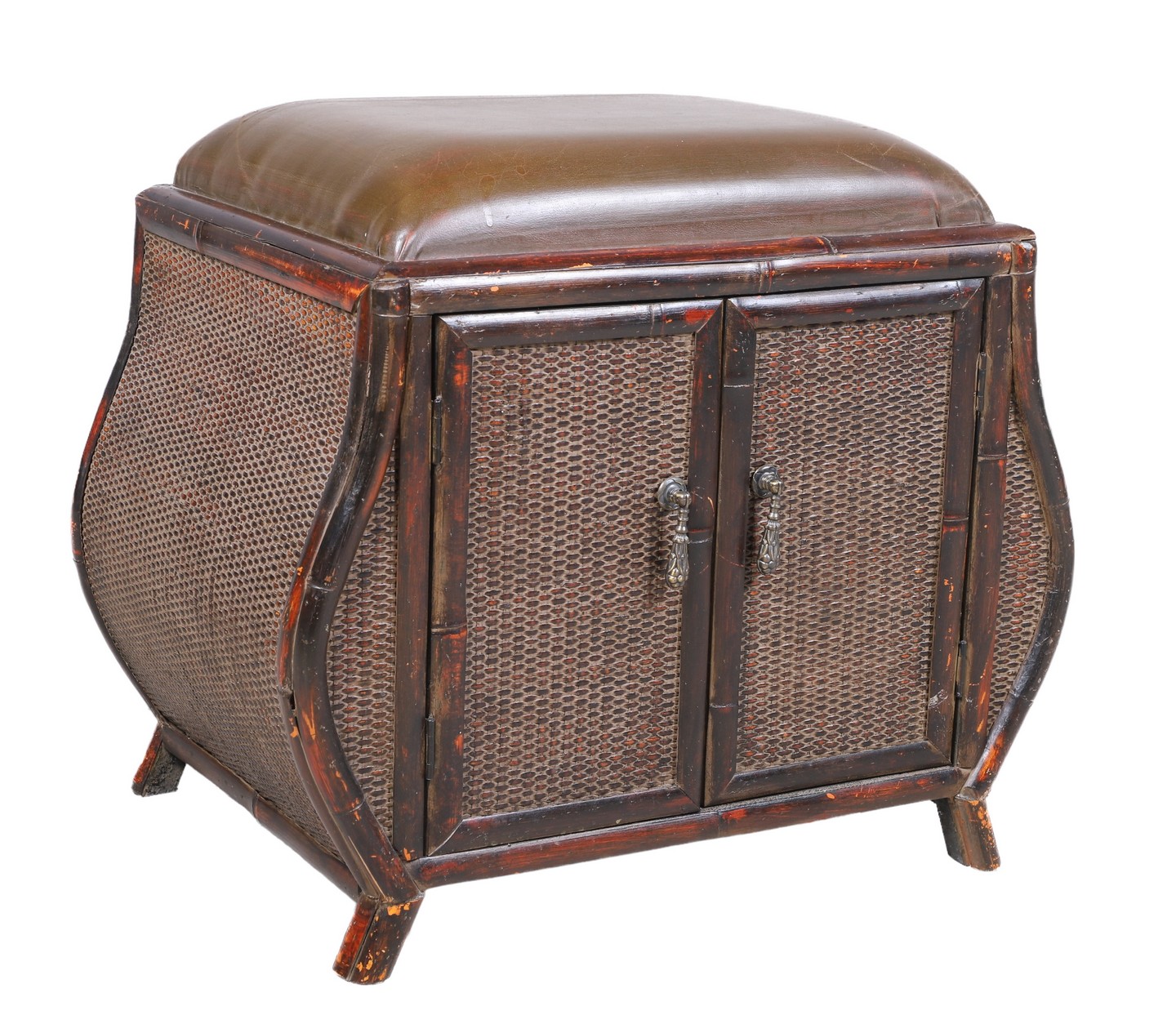 Bamboo and rattan leather top