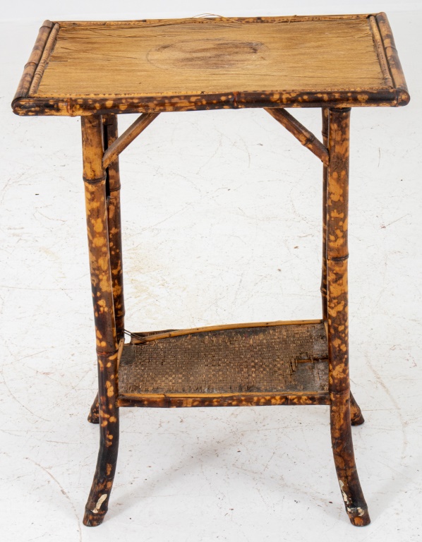 BAMBOO AND RATTAN SIDE TABLE Bamboo