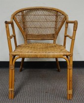 BAMBOO AND SPLIT REED ARMCHAIR