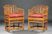 BAMBOO BARRELBACK ARMCHAIRS, P