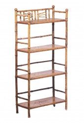 BAMBOO BOOKSHELF WITH PYROGRAP