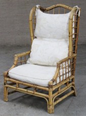 BAMBOO CANED HIGH BACK WINGED