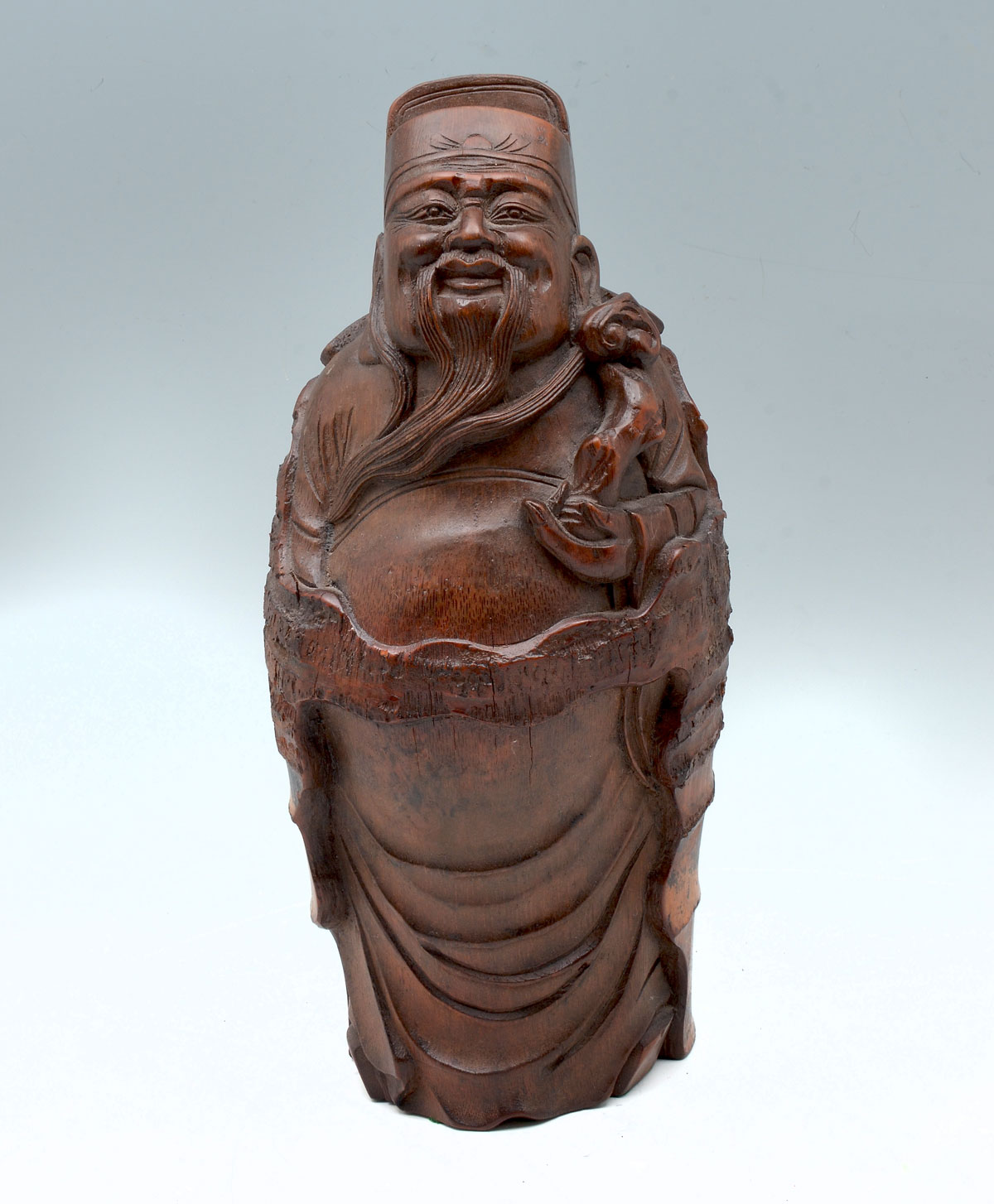 BAMBOO CHINESE EMPEROR: Carved