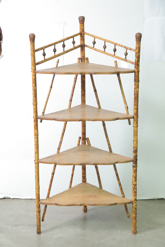 BAMBOO CORNER SHELF. Four tier