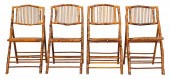 BAMBOO FOLDING CHAIRS, 4, 20TH