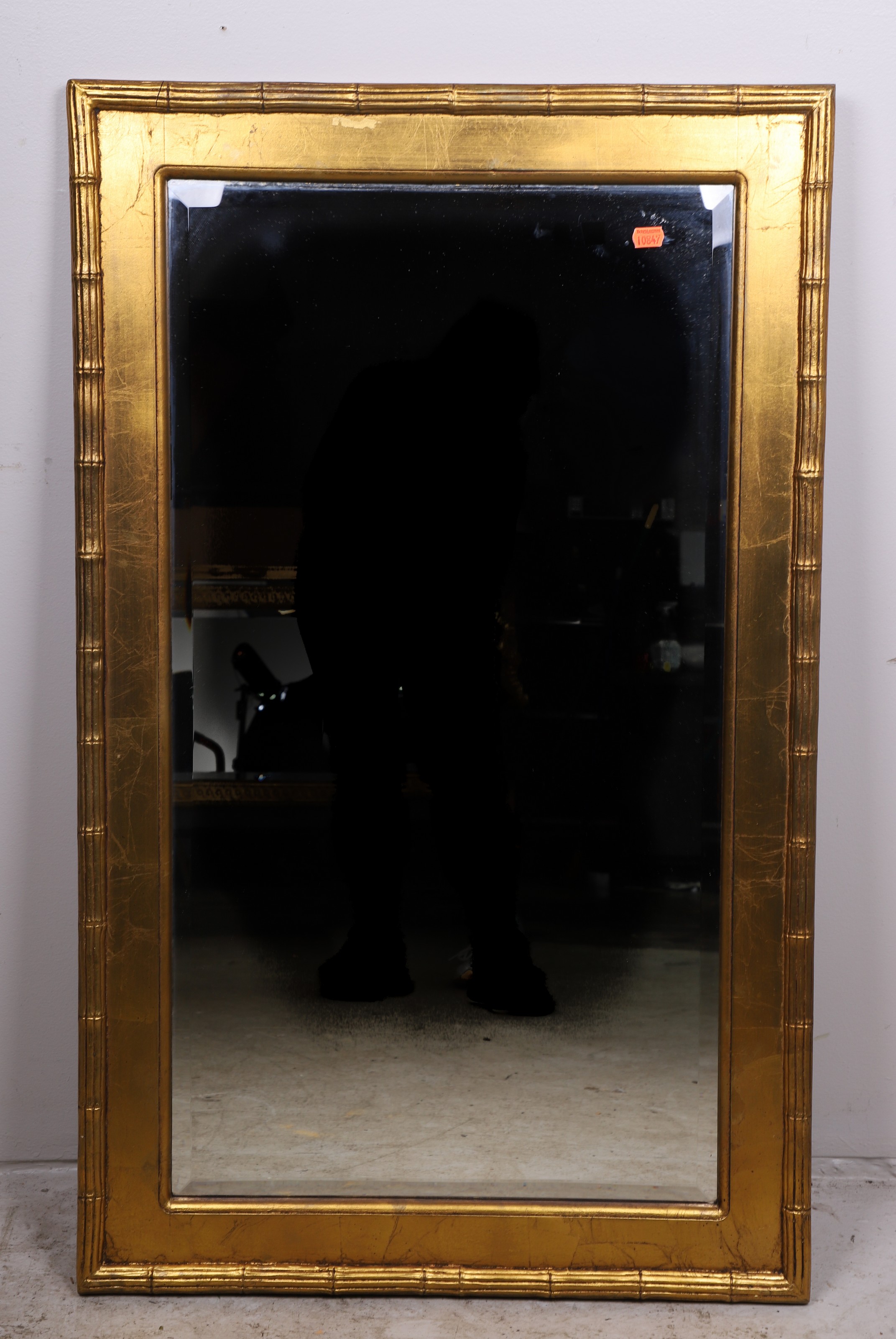 Bamboo form gilt framed hanging