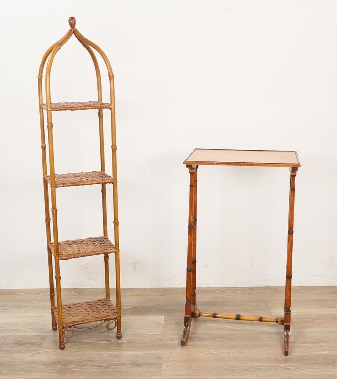 BAMBOO FORM SIDE TABLE AND