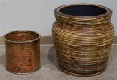 BAMBOO JARDINIERE AND COPPER J