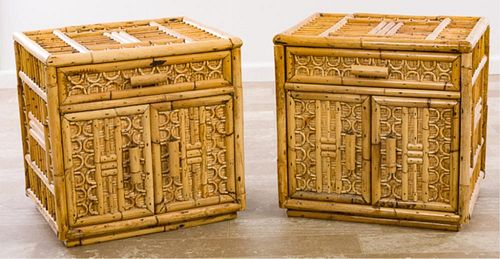 BAMBOO NIGHTSTANDS PAIRPair of