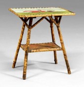 Bamboo paint-decorated side ta