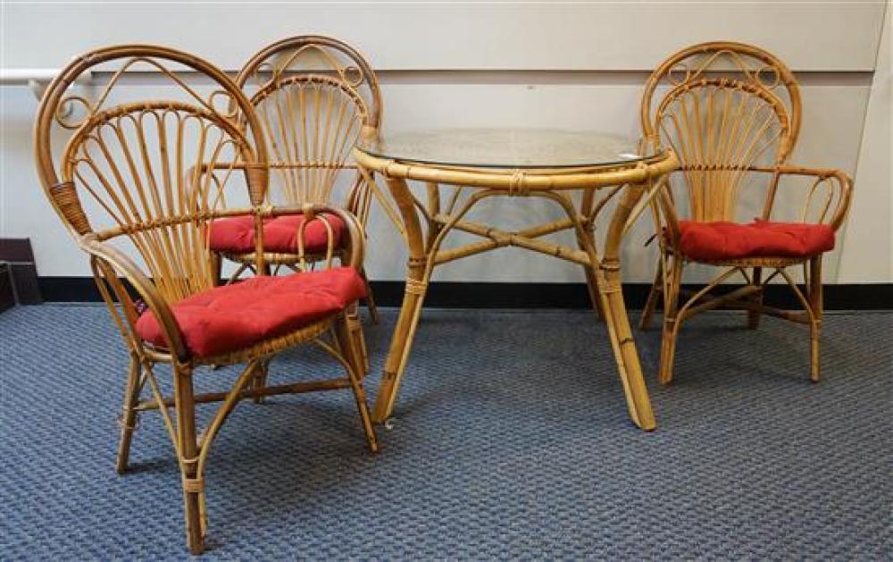 BAMBOO ROUND GLASS-TOP DINETTE