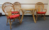 BAMBOO ROUND GLASS-TOP DINETTE