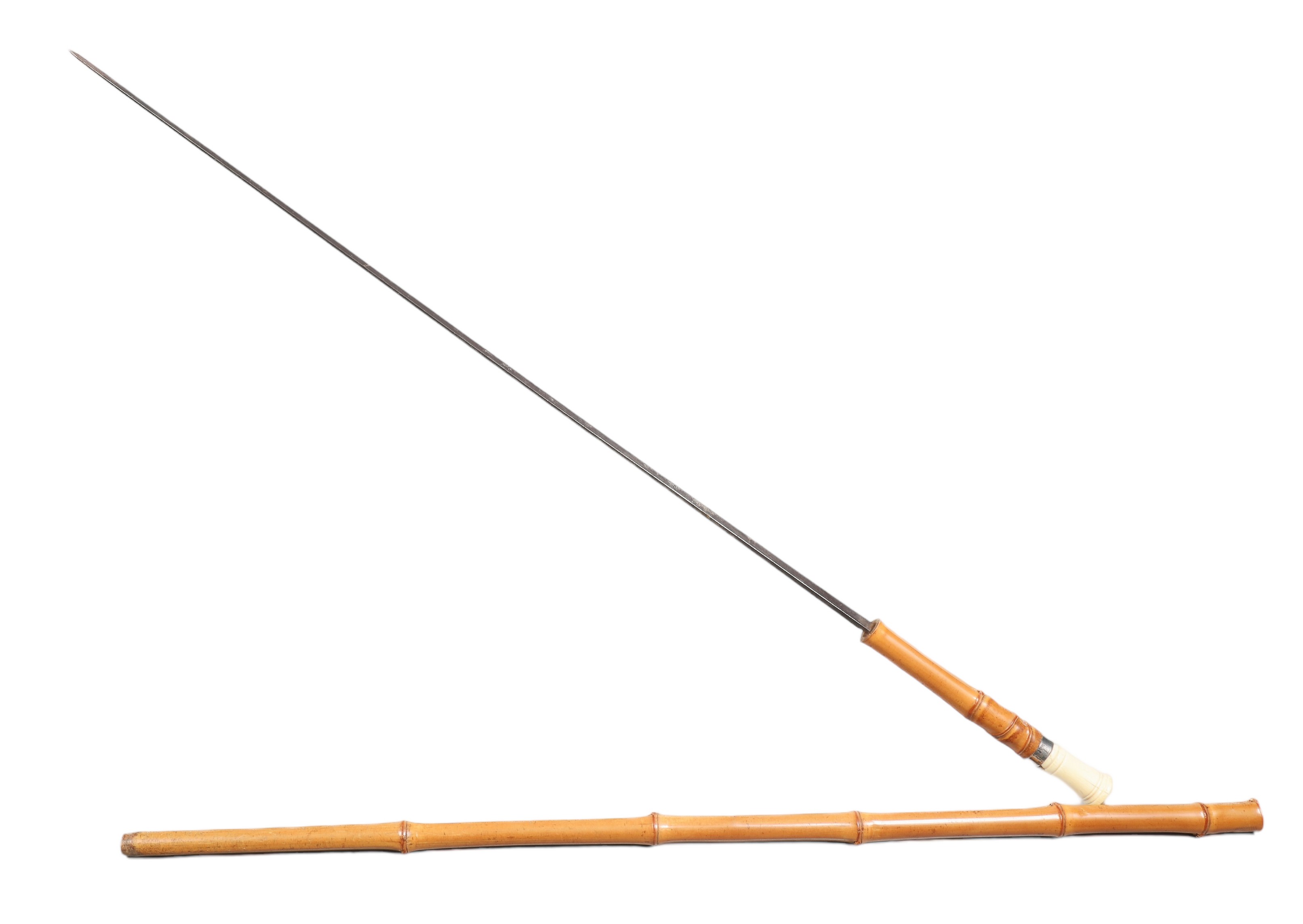 Bamboo sword cane walking stick,