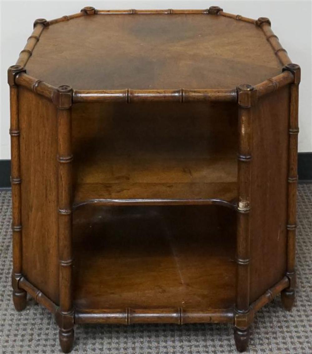 BAMBOO TURNED FRUITWOOD SIDE TABLE,