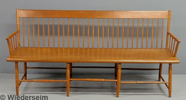 Bamboo turned Windsor settee 19th