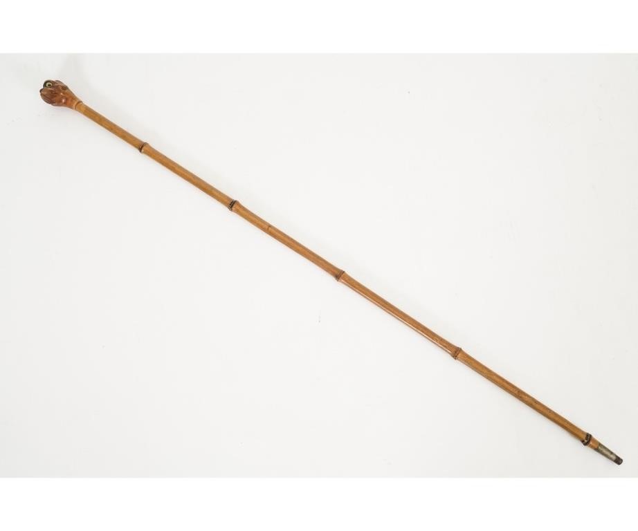 Bamboo walking stick, late 19th c.,