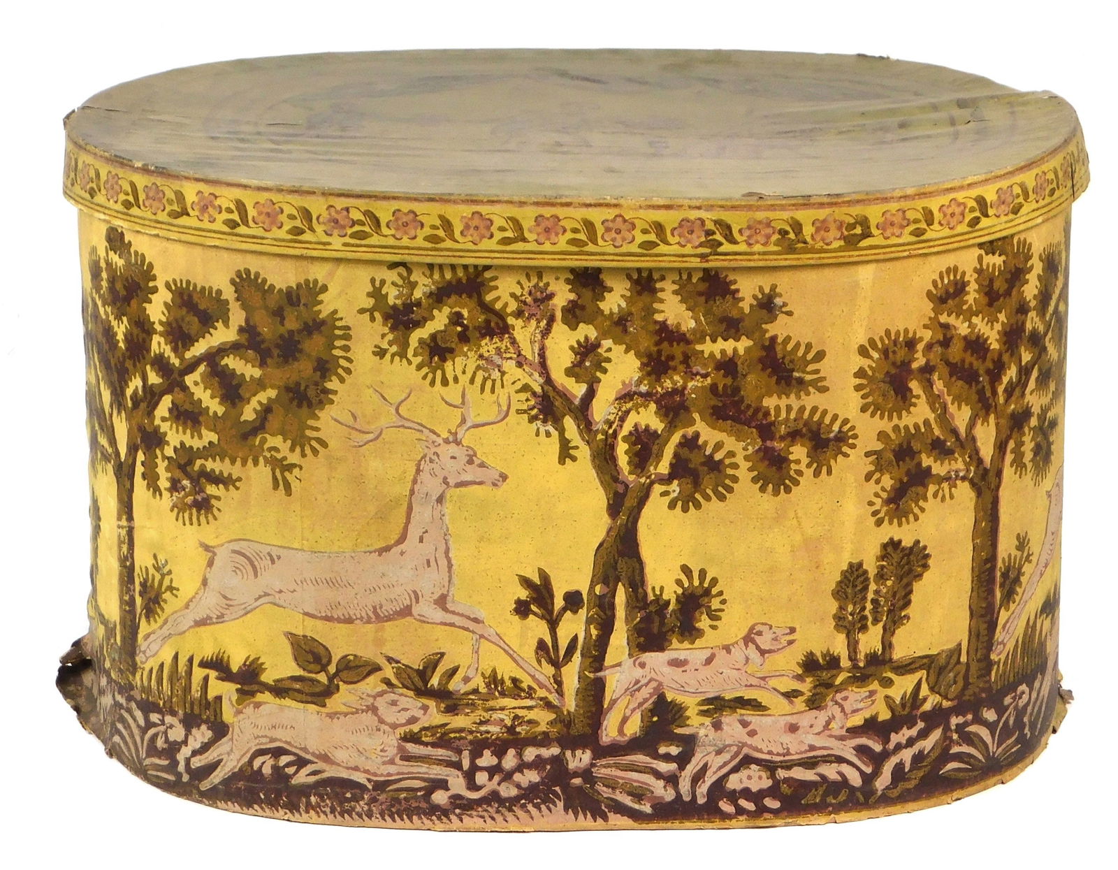 BAND BOX, EARLY-MID 19TH C.,