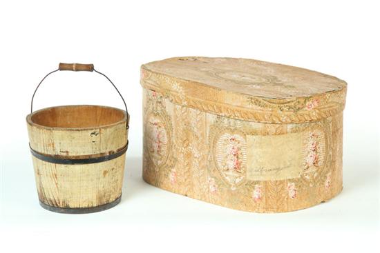 BANDBOX AND BUCKET.  American  19th