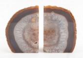 BANDED AGATE GEODE BOOKENDS, P