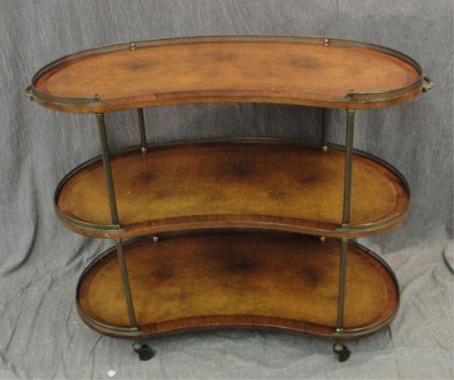 Banded and Gilt Metal 3-Tiered